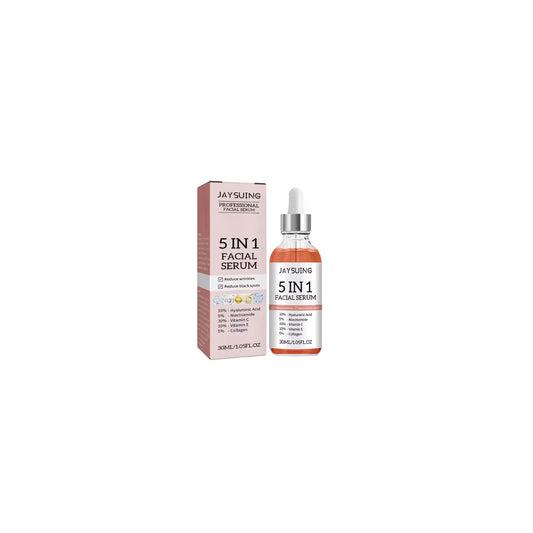 Suero Facial Reafirmante 5 en 1 – Ácido Hialurónico, Vitamina C, Niacinamida, Colágeno y Vitamina E – Antiarrugas e Iluminador 30 ml